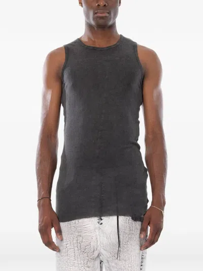 Md75 Ribbed Tank Top In Gray