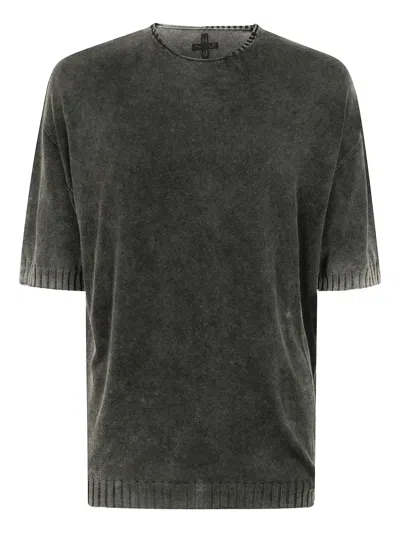 Md75 Light Oversized Reversible Short Sleeves Sweater In Brown