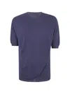 Md75 Light Cotton Boxi Short Sleeves Sweater In Blue