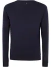 Md75 Wool Round Neck Pullover In Blue