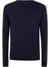 Md75 Wool Basic Crew Neck Sweater In Blue