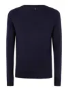 Md75 Wool Round Neck Pullover In Blue