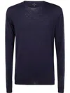 Md75 Classic Round Neck Pullover In Blue