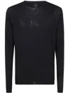 Md75 Classic Round Neck Pullover In Black