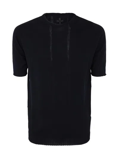 Md75 Round Neck Pullover In Blue