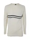 Shop Md75 Striped Round Neck Pullover In White