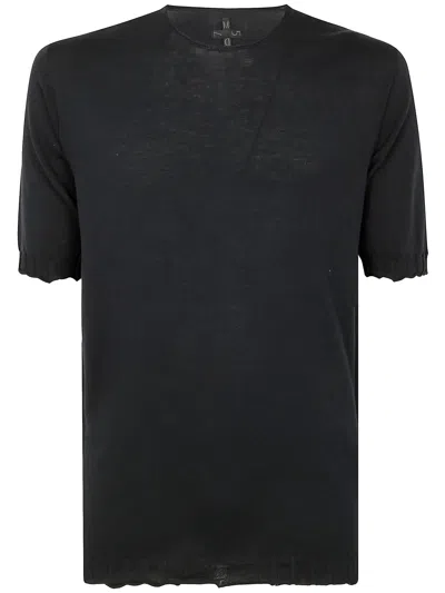 Md75 Short Sleeves Round Neck Sweater F. 15 In Blue