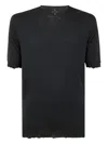 Md75 Short Sleeves Round Neck Sweater F. 15 In Blue