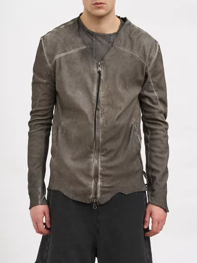 Md75 Stretch Leather Jacket In Brown