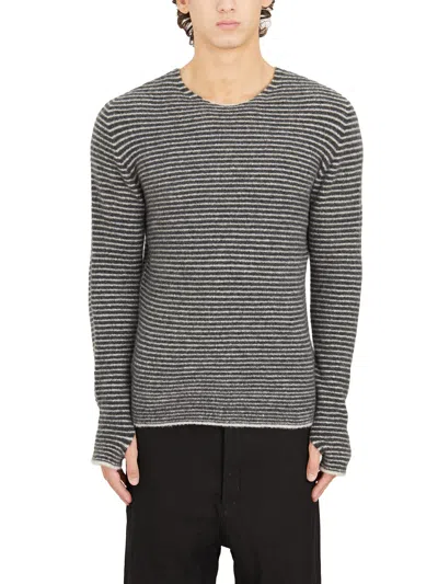 Md75 Striped Wool Sweater In Black
