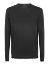 Md75 Classic Round Neck Pullover In Black