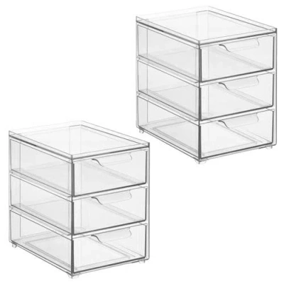 Mdesign 3-drawer Stackable Organizer In Transparent