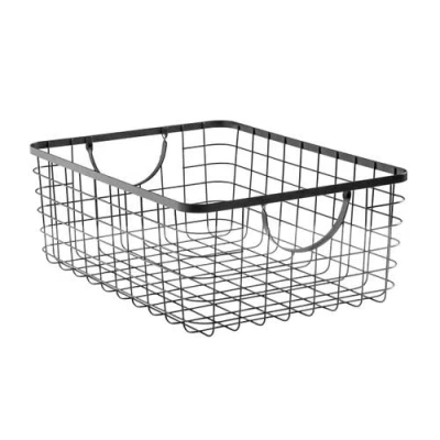 Mdesign Idesign Metal Pantry Basket With Handles For Kitchen In Black