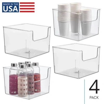 Mdesign Kitchen Plastic Storage Organizer Bin With Open Front In Transparent
