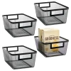 Mdesign Metal Mesh Pantry Basket With Handles In Black