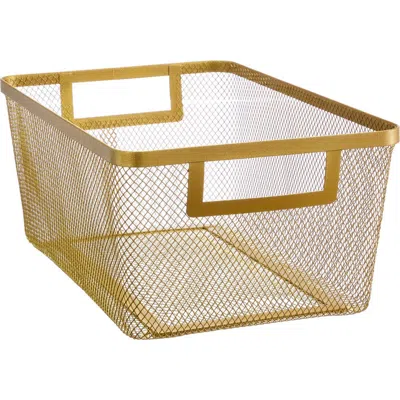 Mdesign Metal Mesh Pantry Basket With Handles In Gold