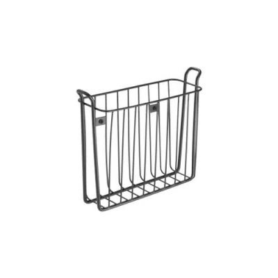 Mdesign Metal Wall Mount Decorative Magazine Rack Organizer Bin Basket In Black