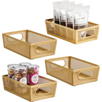 Mdesign Perforated Metal Storage Bin With Handles In Brown