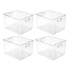Mdesign Plastic Closet Storage Organizer Container Bin, Handles In Clear