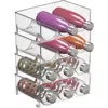 Mdesign Plastic Free-standing Stackable Bottle Storage Rack, 2 Pack In Transparent