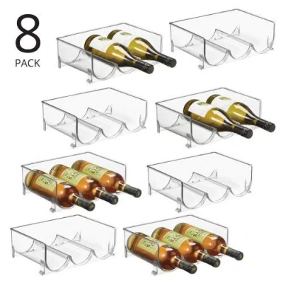 Mdesign Plastic Free-standing Stacking 3 Bottle Wine Storage Rack, 8 Pack, Usa Made