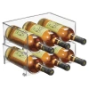 Mdesign Plastic Free-standing Stacking 3 Bottle Wine Storage Rack, 2 Pack In Brown