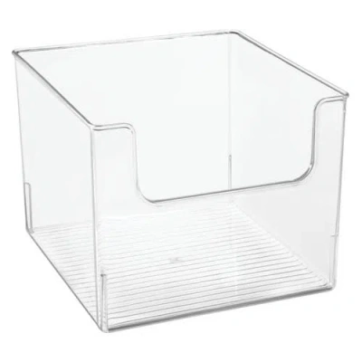 Mdesign Plastic Household Storage Organizer Bins With Open Front In Transparent