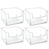 MDESIGN MDESIGN PLASTIC LARGE HOME STORAGE ORGANIZER BINS WITH OPEN FRONT, 4 PACK