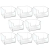 Mdesign Plastic Large Home Storage Organizer Bins With Open Front, 8 Pack In Clear