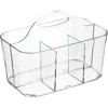 Mdesign Plastic Shower Caddy Storage Organizer Basket With Handle In Transparent