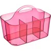 Mdesign Plastic Shower Caddy Storage Organizer Basket With Handle In Dark Pink Tint