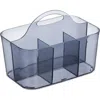 Mdesign Plastic Shower Caddy Storage Organizer Basket With Handle In Smoke Tint