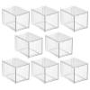 Mdesign Plastic Stackable Kitchen Pantry Organizer With Drawer In White