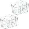 Mdesign Small Plastic Divided Cosmetic Storage Organizer Caddy, 2 Pack In Clear
