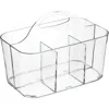 Mdesign Small Plastic Divided Cosmetic Storage Organizer Caddy Tote Bin In Clear