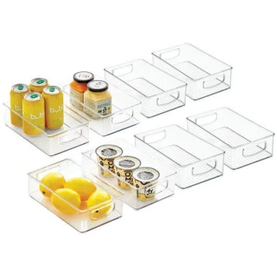 Mdesign Small Plastic Kitchen Storage Container Bin With Handles In Transparent