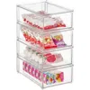 Mdesign Stackable Pull-out Sliding Storage Drawer In Transparent