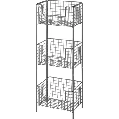 Mdesign Steel Freestanding 3-tier Kitchen Organizer Tower In Gray