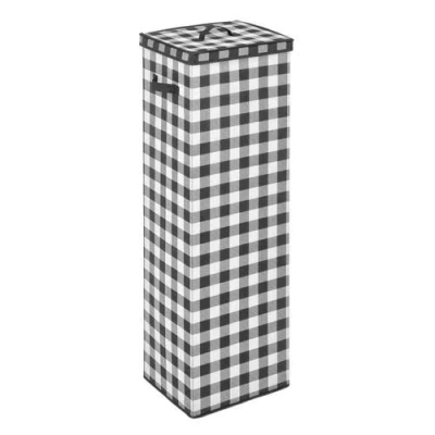 Mdesign Tall Gift-wrapping Paper Storage Box W/ Handles, Lid In Black/white