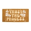 Mdesign Trust The Process Coir Large Rectangular Doormat, Natural In Brown