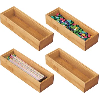 Mdesign Wooden Office Drawer Organizer Box Tray In Brown