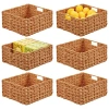 Mdesign Woven Farmhouse Kitchen Pantry Food Storage Basket Box, 6 Pack, Camel In Brown
