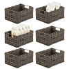 Mdesign Woven Farmhouse Pantry Food Storage Bin Basket Box, 6 Pack