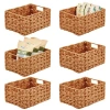Mdesign Woven Farmhouse Pantry Food Storage Bin Basket Box, 6 Pack In Brown