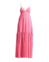 Mdm Mademoiselle Du Monde Woman Long Dress Fuchsia Size 4 Polyester In Pink