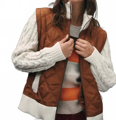 Mdm Sweater Jacket In Cream/camel In Beige