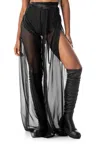 Mdnt45 Sheer Lofio Pants In Black In Black