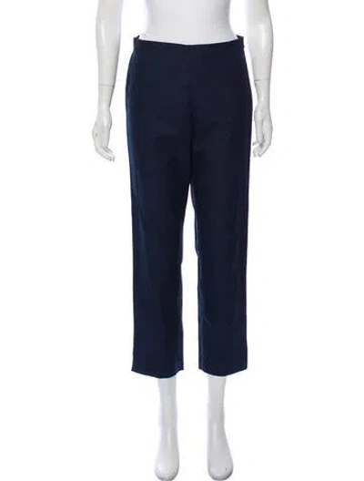 Pre-owned Mds Stripes High-rise Cropped Pants In Blue