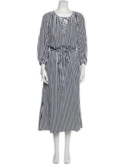 Pre-owned Mds Stripes Striped Long Dress In Blue