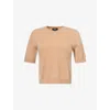 Me And Em And Em Womens Amaretti Brown Regular-fit Brushed Cashmere Top In Multi